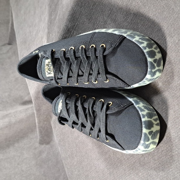 Keds Shoes - Keds Kickstart Canvas Black Leopard Foxing Lace Up Sneakers WF64735 NWOT US 6